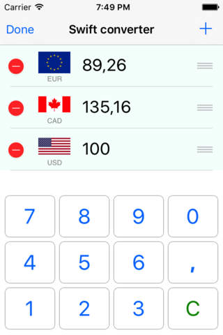 Swift currency converter screenshot 2