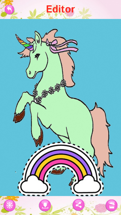 Printable Cute Unicorn Coloring Page for Girls screenshot 3