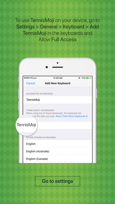 TennisMoji - tennis emoji & stickers keyboard app screenshot 4