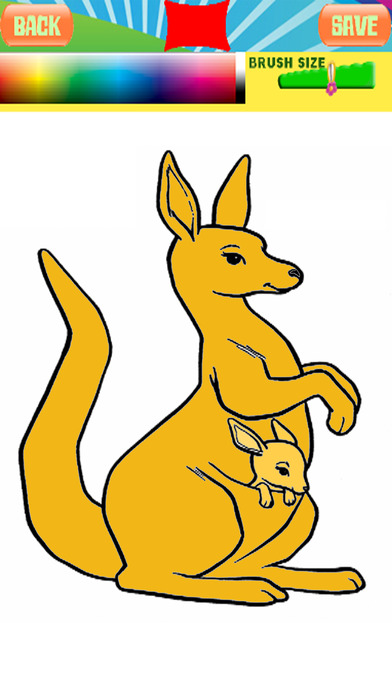 Animal Cartoon Coloring Pages Kangaroo Drawing screenshot 2