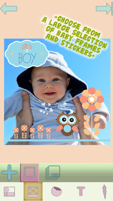 Baby Photo Frames & Stickers – Cute Camera Editor screenshot 3