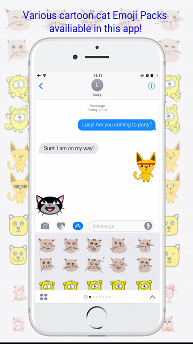 Cartoon Cat Emoji - Cat Character Emoji Keyboard screenshot 2