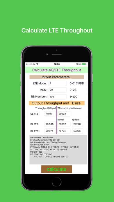 Calculate LTE throughtput by MCS and RB number screenshot 3