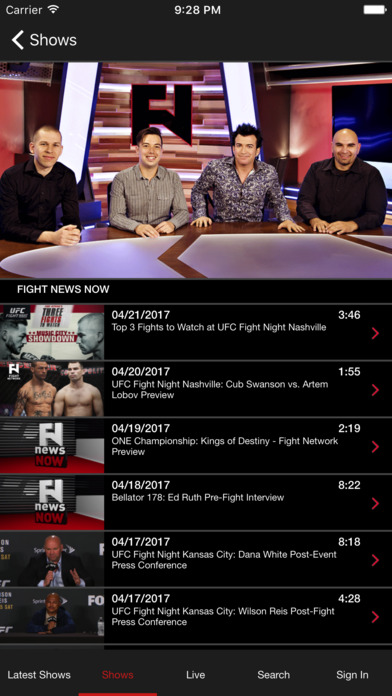 Fight Network for iPhone screenshot 4