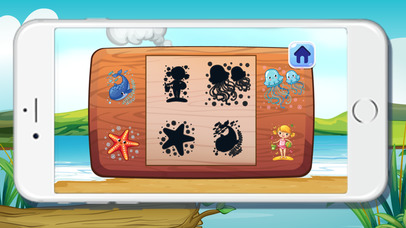 Sea Animals Shadow Puzzles Games for kids screenshot 2