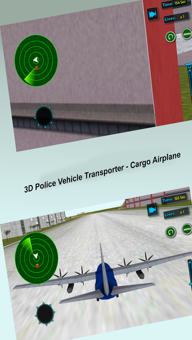 3D Police Vehicle Transporter - Cargo Airplane screenshot 2