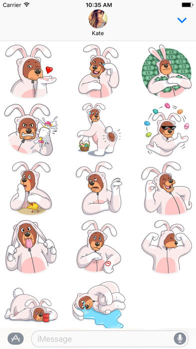 Easter Bear-bunny Stickers screenshot 2