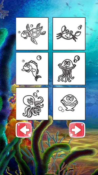 E-Book Ocean Coloring-Paint Aquatic Animals Pages screenshot 2