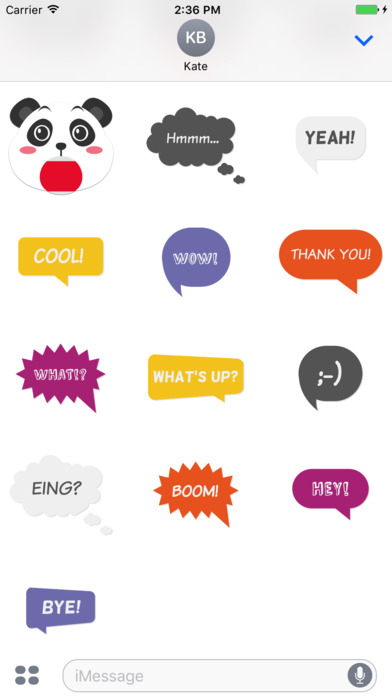 Panda Emoji Stickers for iMessage screenshot 3