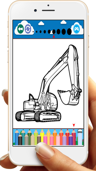 Excavator Backhoe Coloring Book Games for Kids screenshot 3