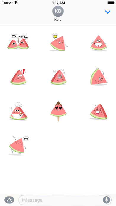 Animated Ice Cream and Watermelon Emoji Sticker screenshot 3