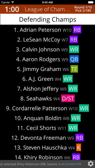 Draft Night - Fantasy Football Draft Board 2017 screenshot 3