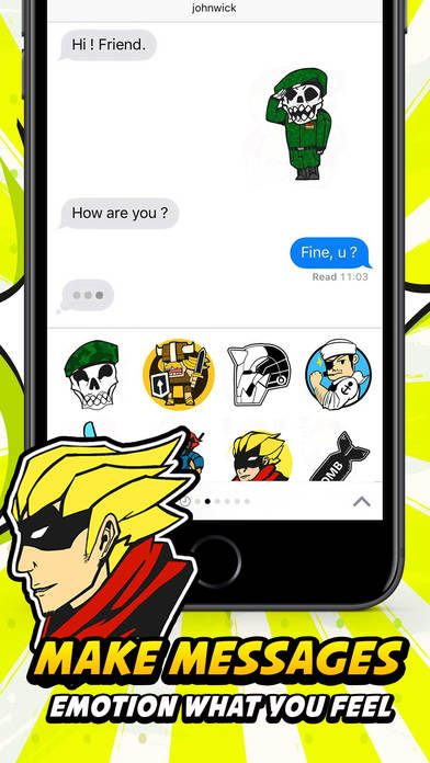 Heroes Pop Art Stickers Keyboard By ChatStick screenshot 2