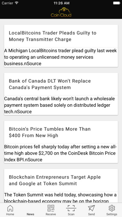 Coin Cloud Bitcoin Wallet screenshot 2
