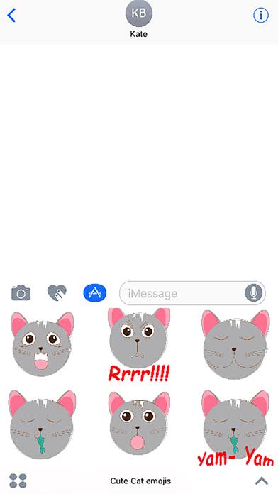 Grey Cat top emoji & stickers screenshot 2