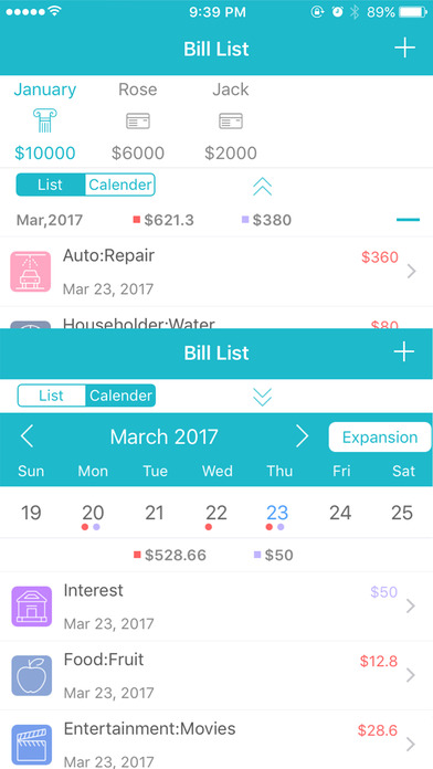 Bill List  - Capital Flows screenshot 2
