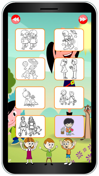 Children In The City Colouring Books Game screenshot 2