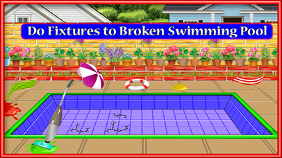 Emma Home Swimming Pool: Repair and Cleanup Game screenshot 3