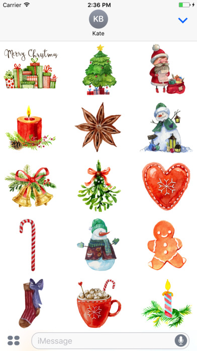 Watercolor Christmas Sticker Pack screenshot 2