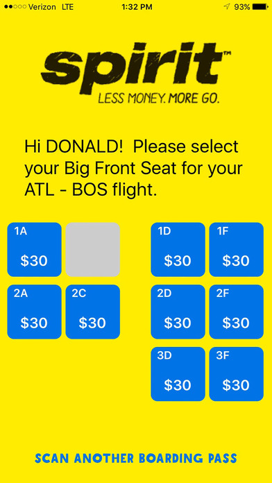 Spirit Airlines - Big Front Seat screenshot 2