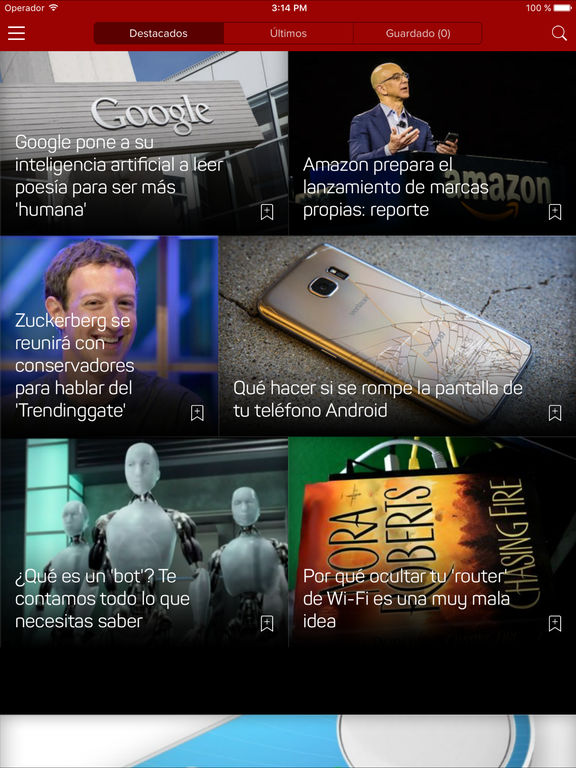 Captura de pantalla del iPad 1