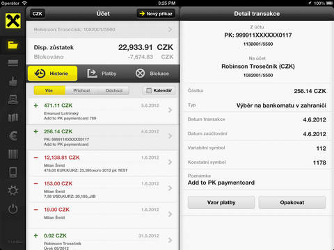Raiffeisenbank CZ - Mobilní eKonto Finance Mobilní Ekonto