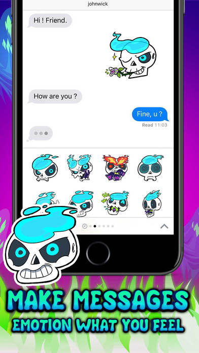 Skullboy Stickers Emoji Keyboard By ChatStick screenshot 2