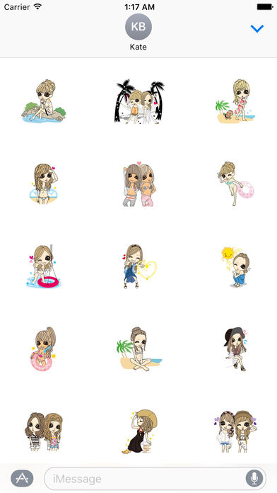 Beautiful Girls in Summer Sticker screenshot 2