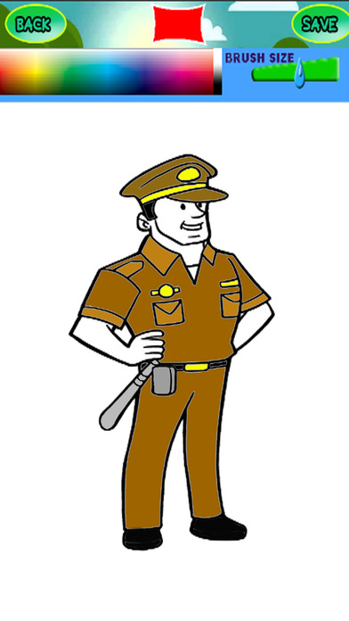 Craft Police Cartoon Coloring Book Games screenshot 2