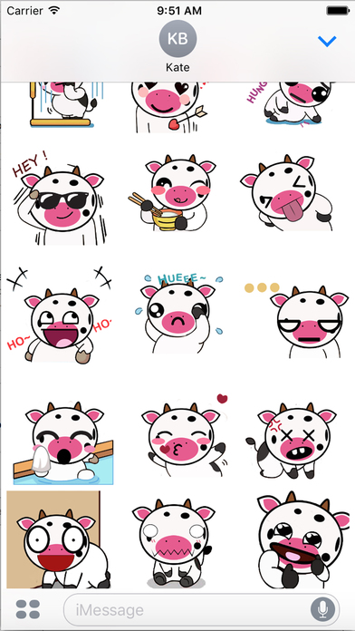 Pink CowsMoji - Cow Emoji Pro for iMessage screenshot 3