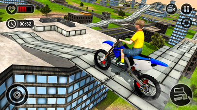 Kids MotorBike Stunt Rider - Rooftop Motorcycle 3D screenshot 4