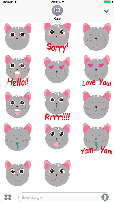 Grey Cat top emoji & stickers screenshot 4