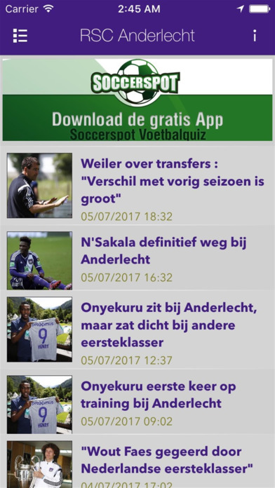 Voetbalnieuws - Anderlecht screenshot 2