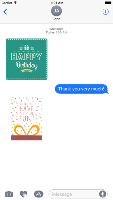 Animated Sparkle Cute Birthday Card Stickers screenshot 3