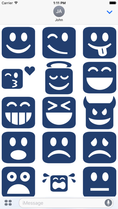 Square Emoticons Sticker Pack screenshot 2