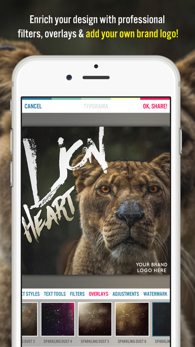 Screenshots of Typorama - Text on Photo Editor, Typography Maker for iPhone