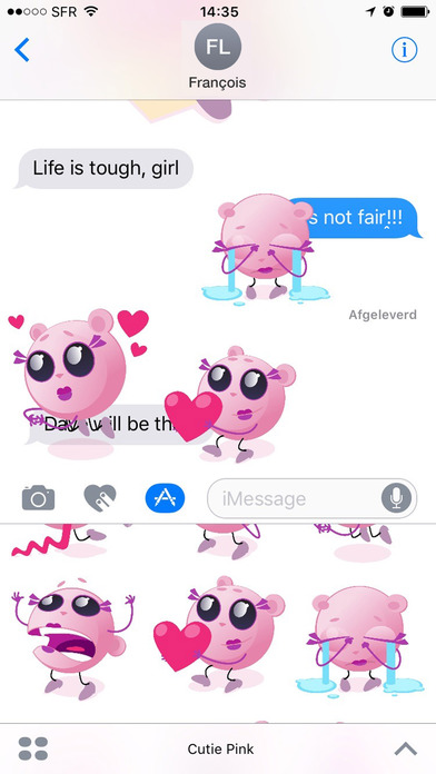 Cutie Pink - emoji stickers screenshot 3