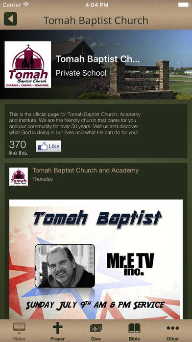 Tomah Baptist Church screenshot 2
