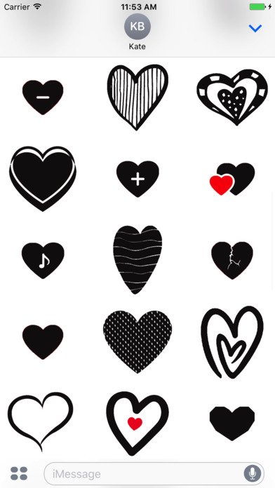 Black Hearts Stickers & emoji screenshot 4