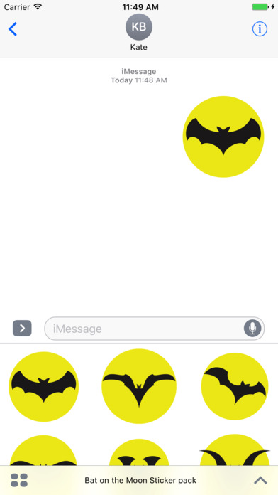 Bat on the Moon stickers emoji screenshot 4