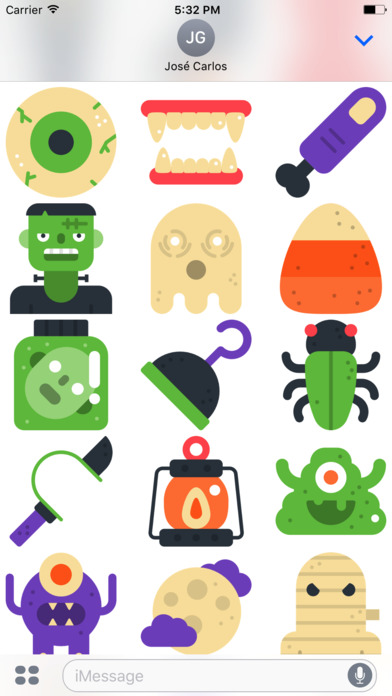 Halloween Flat Sticker Pack for iMessage screenshot 2
