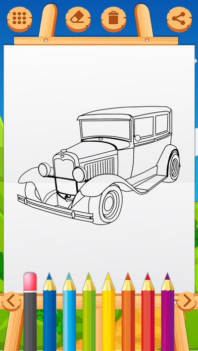 Vehicle Coloring Book Game screenshot 2