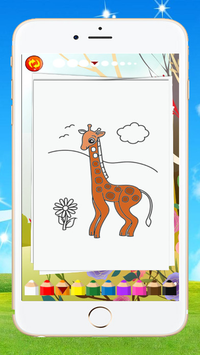 Magic Coloring Book Giraffe Zoo Game screenshot 2