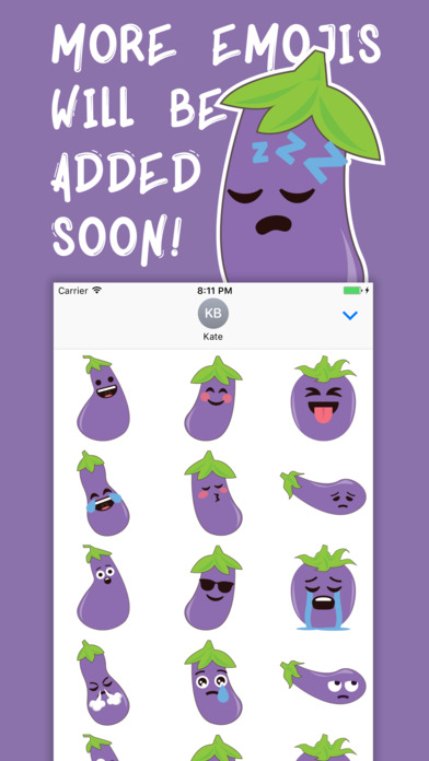 Eggplant Aubergine Stickers screenshot 2