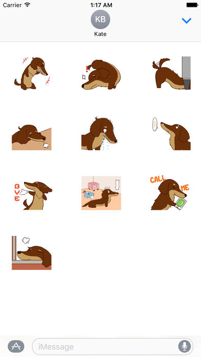 Chocolate Dachshund Dog - WeenieMoji Emoji Sticker screenshot 3