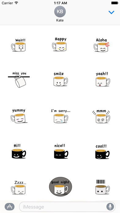 CaffeLatte - Cute Cup of Coffee Emoji Sticker screenshot 2