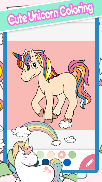 Cute My Little Unicorn House Coloring Book screenshot 3
