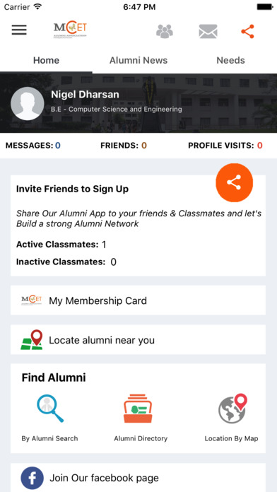 MCET Alumni Association screenshot 2