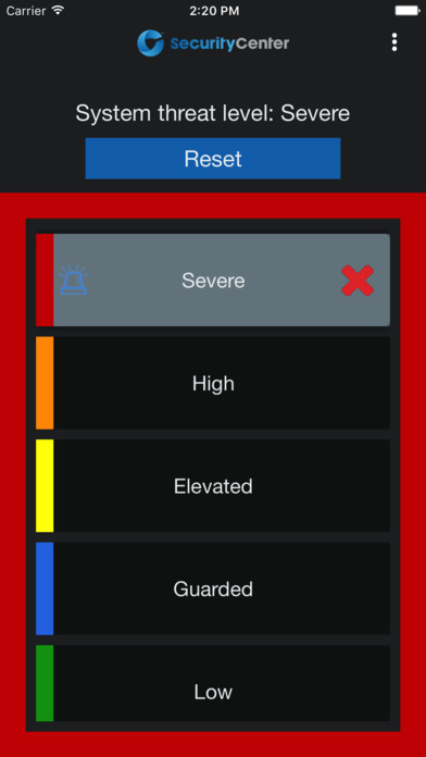 Security Center Threat Level screenshot 3