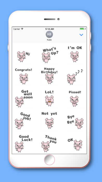 Cute Pig Kawaii emoji screenshot 2